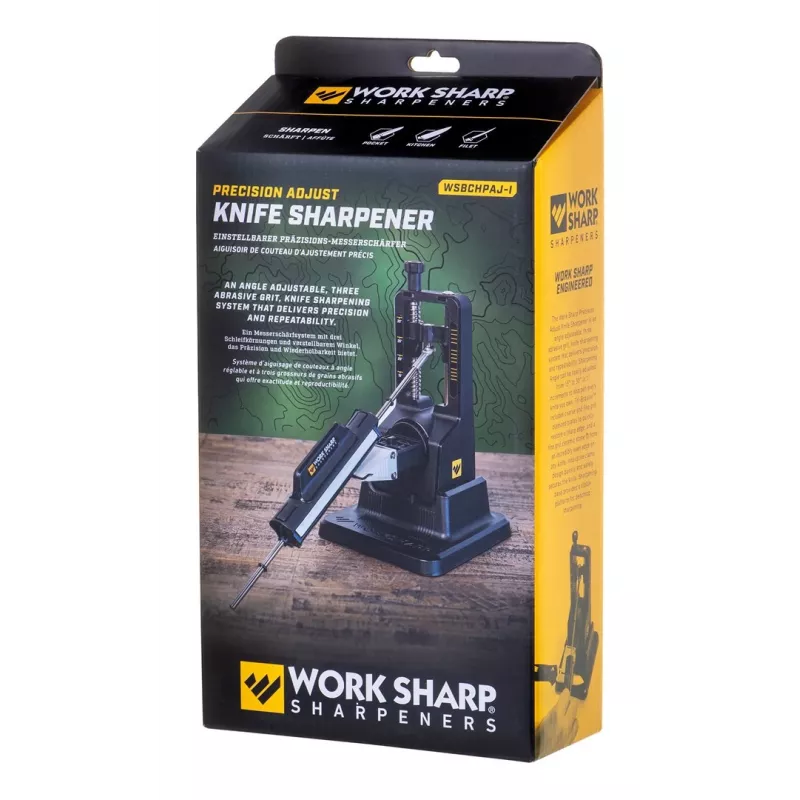Messerschärfer Work Sharp Precision Adjust 09DX164 einstellbarer Winkel mit Keramik-Abziehstab, Diamantplatten, schwarz, 243,8×165,1×143,3 mm