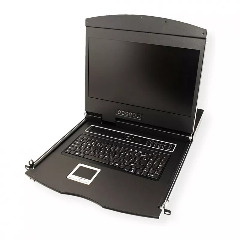 Rack-Konsole VALUE 26.99.0123, 43,2 cm (17 Zoll) LCD, 1280×1024, 1U, französische Tastatur, schwarz