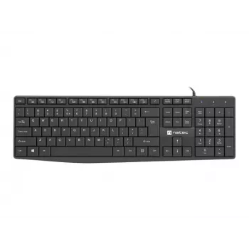 Kabelgebundene Full-Size-Tastatur NATEC NAUTILUS NKL-1950 — USB, QWERTY US International, 105 Tasten, Schwarz