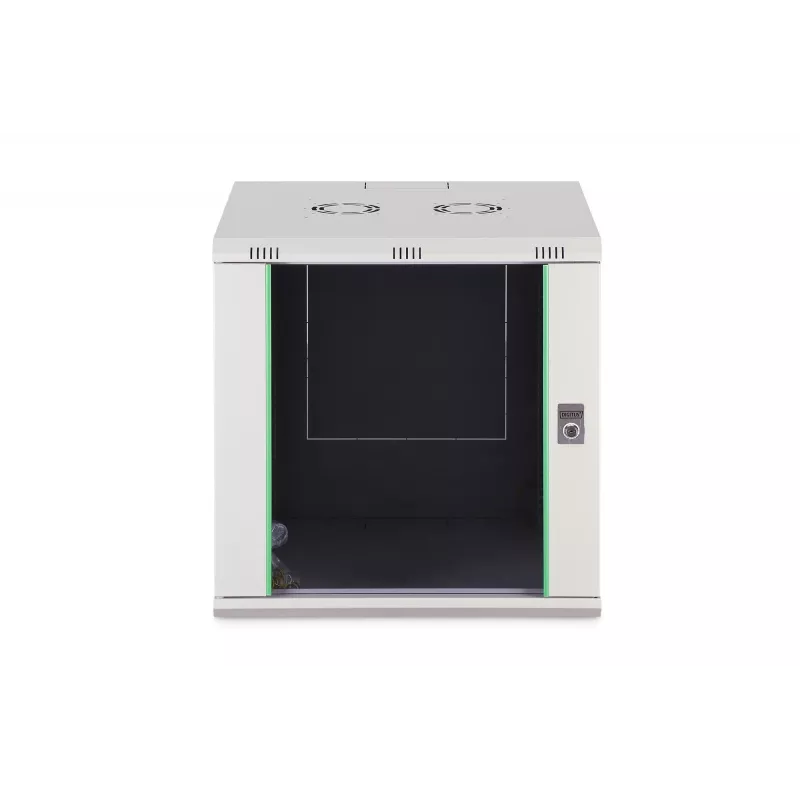 Wandmontagerack DIGITUS Dynamic-N 12U 600x600 mm IP20, Schlüsselschloss, Kabelmanagement, unmontiert