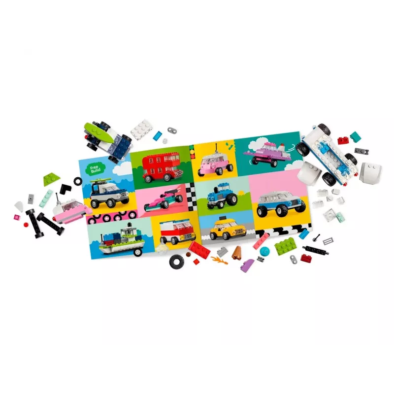 LEGO Classic Kreative Fahrzeuge Buntes Modellauto-Set mit Polizeiauto-Spielzeug & 11023 Klassische grüne Grundplatte Quadrat 32x32 Noppen Baugras