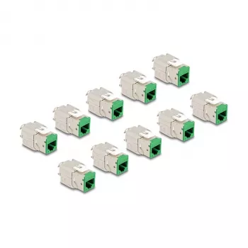 DeLOCK 88116 Keystone-Modul Flach Grün RJ-45 10 Stück
