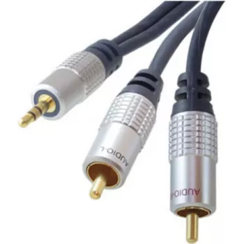 shiverpeaks sp-PROFESSIONAL Audiokabel 1,5 m 3,5 mm 2 x RCA Blau - Chrom (SP30832)