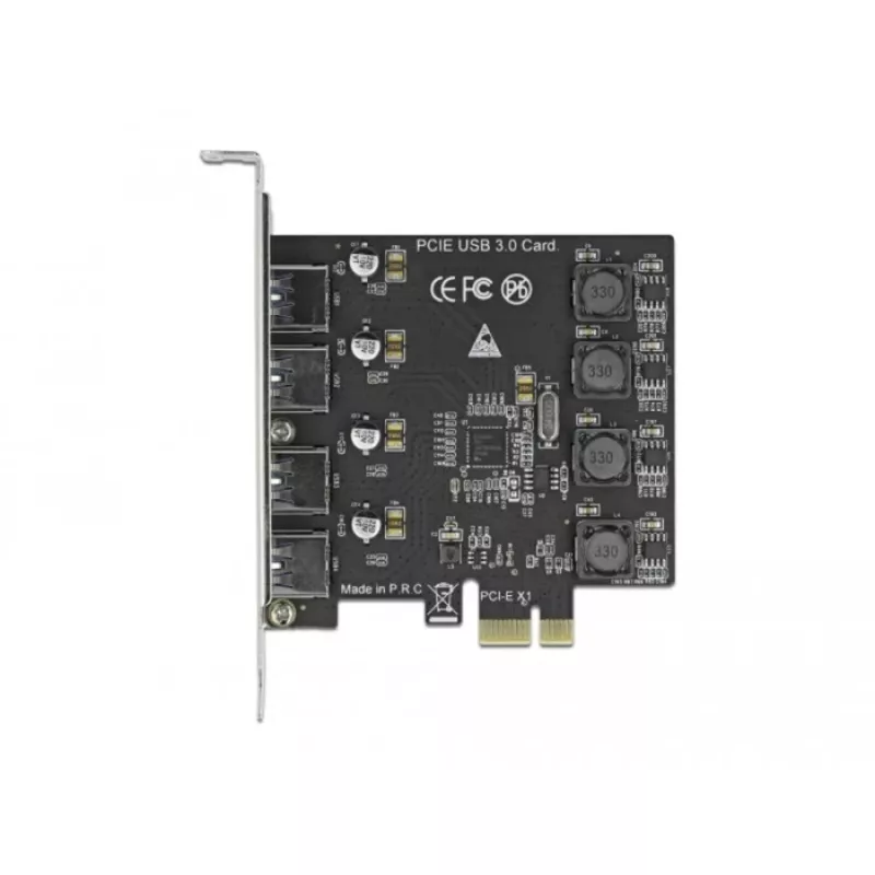 Delock PCI Express x1 Karte zu 4 x externem USB Typ-A Anschluss SuperSpeed USB