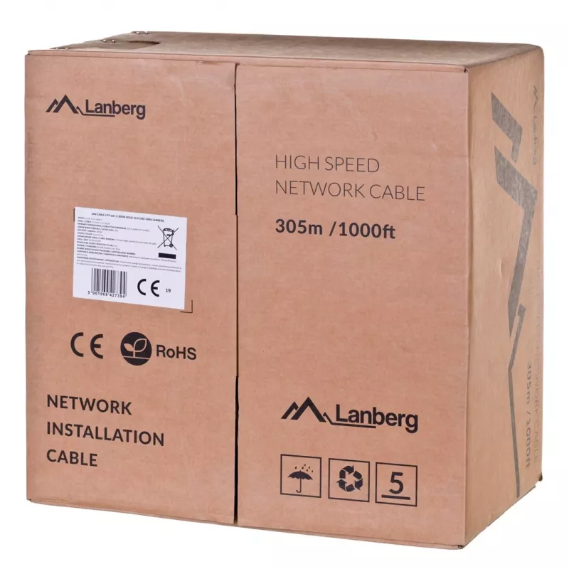 Lanberg LCU6-12CU-0305-S Netzwerkkabel 305 m Cat6 U/UTP (UTP) Grau