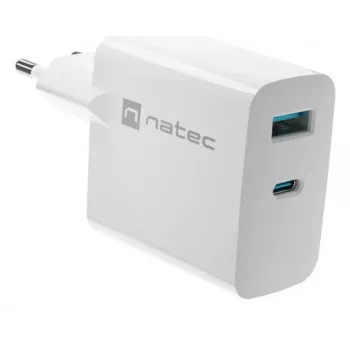 NATEC NUC-2144 Ladegerät für Mobilgeräte Universal Weiß AC Schnellladen Innenbereich