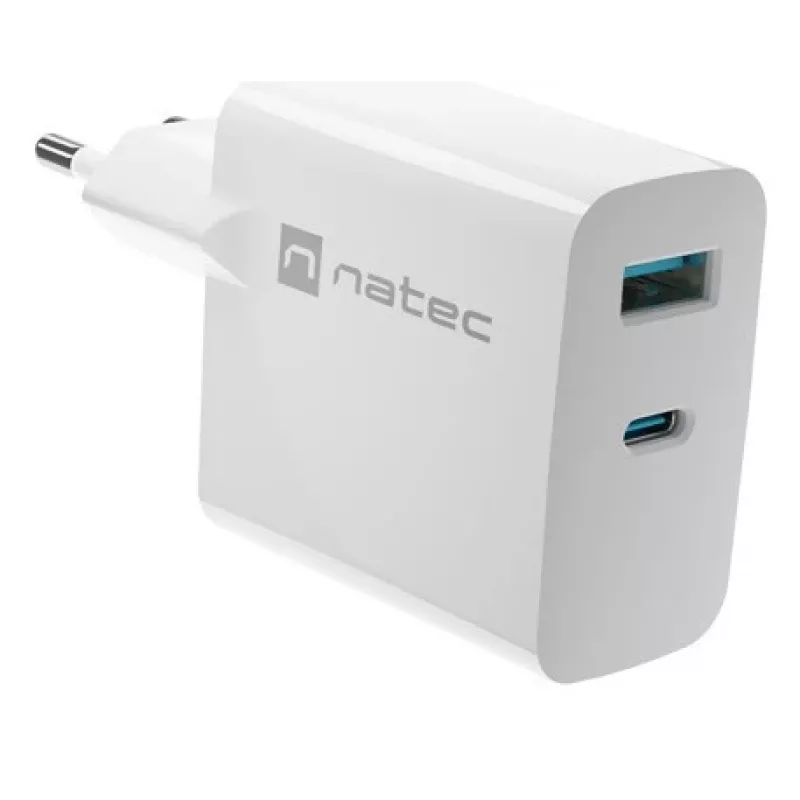 NATEC NUC-2144 Ladegerät für Mobilgeräte Universal Weiß AC Schnellladen Innenbereich