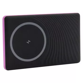 Powerbank RealPower PB-5000 MAG 5000 mAh, kabelloses Laden, USB-C, 20 W, rose