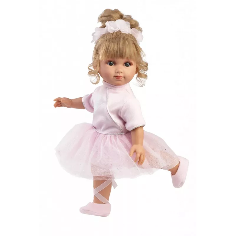 Babypuppe Llorens Elena Ballerina Höhe 35 mm Stoff und Vinyl beige rosa weiß empfohlen ab 3+
