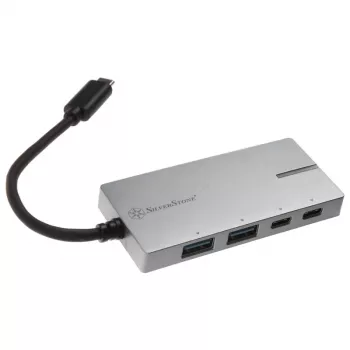 USB 3.1-C Adapter SILVERSTONE SST-EP09C – USB-C-auf-USB-A-Konnektivität, Silber-Finish