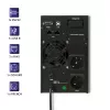 Qoltec 53042 USV (unterbrechungsfreie Stromversorgung) Doppelwandlung (Online) 1 kVA 800 W 2 AC-Ausgänge