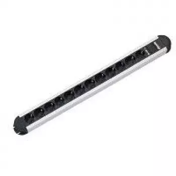 Power Extension Bachmann PRIMO 1,75 m 12 AC-Steckdosen Schwarz Silber