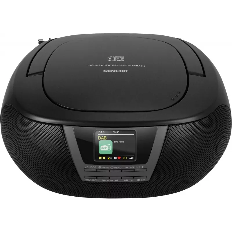 Musiksystem SENCOR SPT6200DB mit CD/MP3, USB, Bluetooth 5.3 und DAB+ Tuner, 3W RMS, 1,77 Zoll TFT-Display