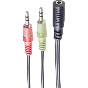 Audiokabel ShiverPeaks BS14-05040 0,15m 2x3,5mm Stecker auf Buchse Schwarz