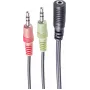 Audiokabel ShiverPeaks BS14-05040 0,15m 2x3,5mm Stecker auf Buchse Schwarz