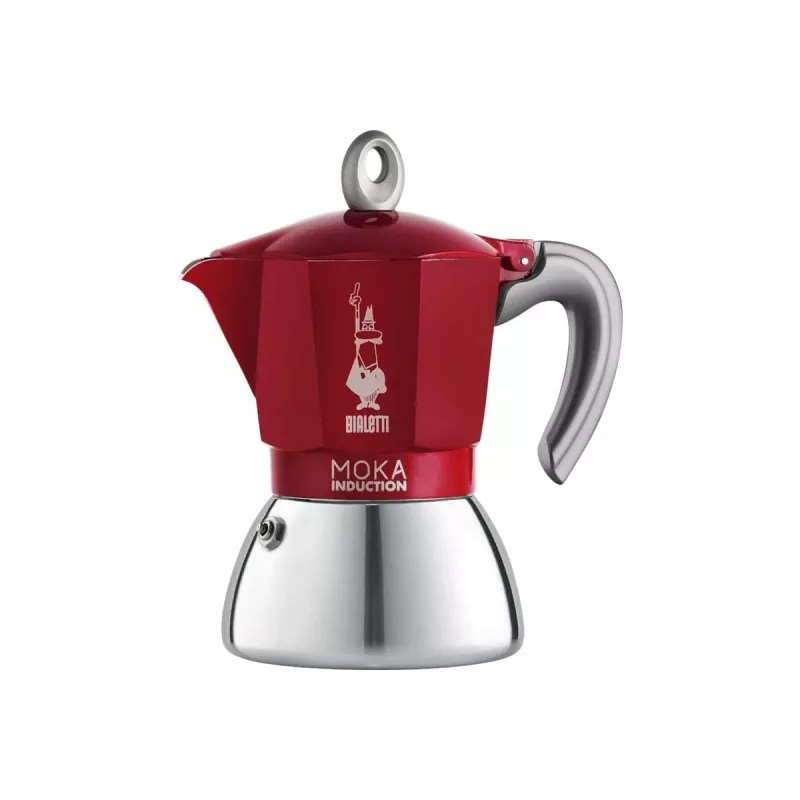 Bialetti Moka Induction 0,1 L Rot Silber