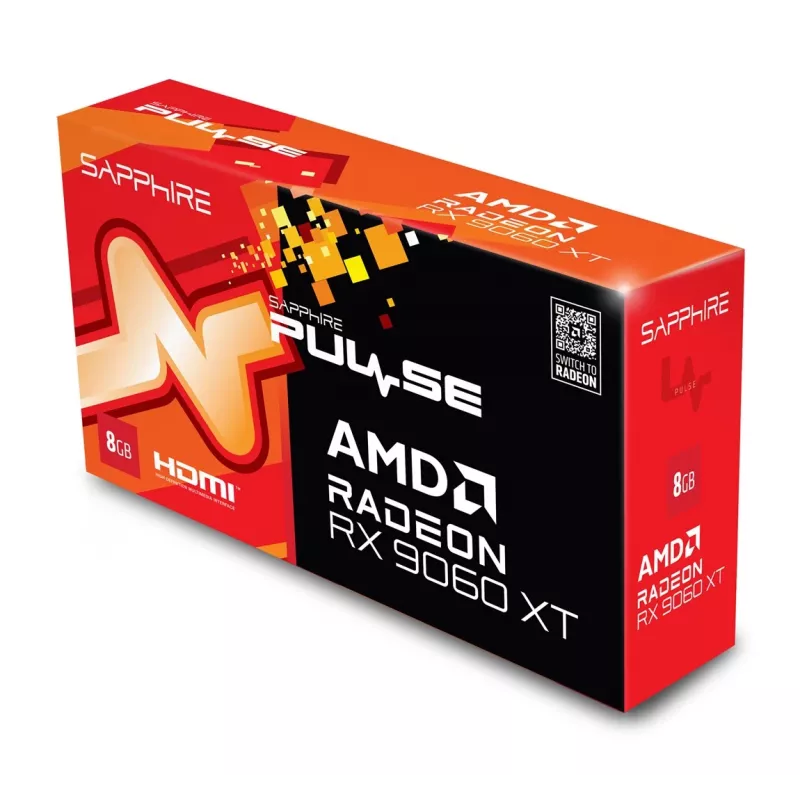 Grafikkarte Sapphire Radeon RX 9060 XT 8GB GDDR6, 128-Bit, PCIe 5.0, 3320 MHz, 2x DP + HDMI