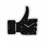 NeXtime Wanduhr 3072zw Thumbs up, 40,5x41 cm, Wand, Schwarz/Silber