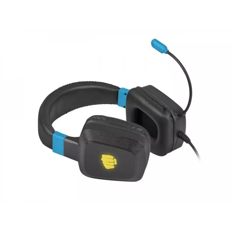 Kabelgebundenes Gaming-Headset Fury NFU-1584 mit Bügelmikrofon, ohrumschließend, 98 dB, 15–25000 Hz, 2 m Kabel, USB und 3,5 mm, blau
