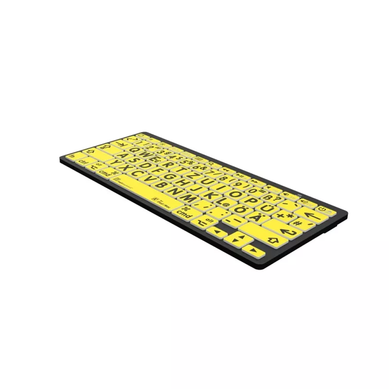 Logickeyboard LKB-LPBY-BTON-DE Tastatur Bluetooth QWERTZ Deutsch Schwarz - Gelb (LKB-LPBY-BTON-DE)