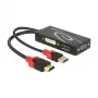 Videokabel-Adapter DeLOCK 62959 HDMI USB DVI-I VGA 0,135 m
