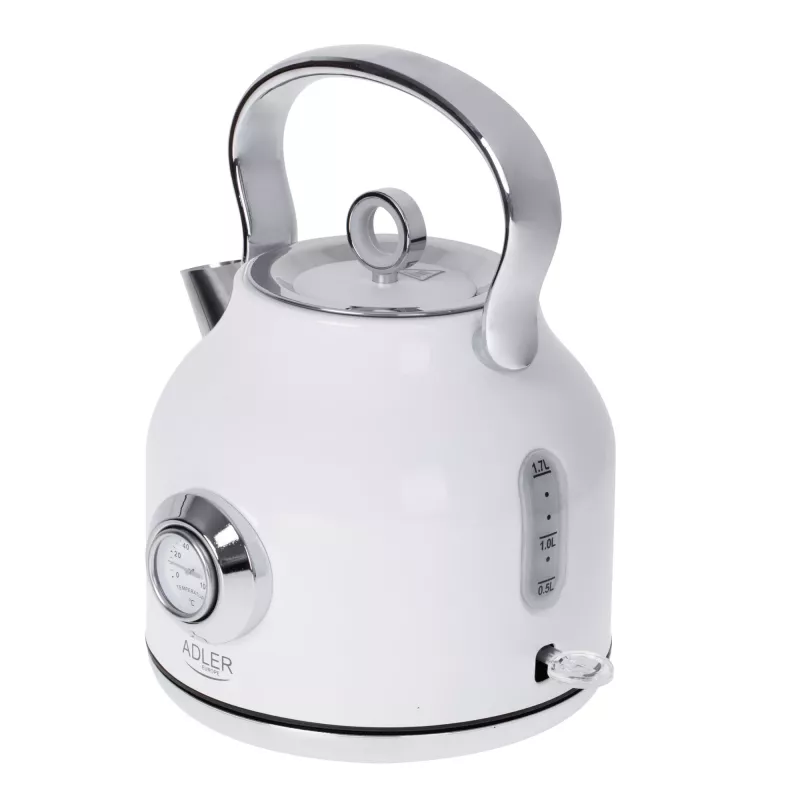 Elektrischer Wasserkocher Adler 1,7 l 2200 W Metallic White