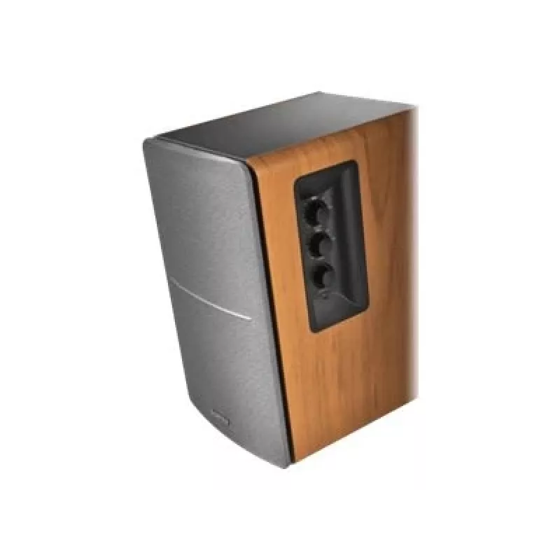 Edifier R1280T Active Bookshelf Speaker System with Remote Control and Dual RCA Inputs - Brown Wood