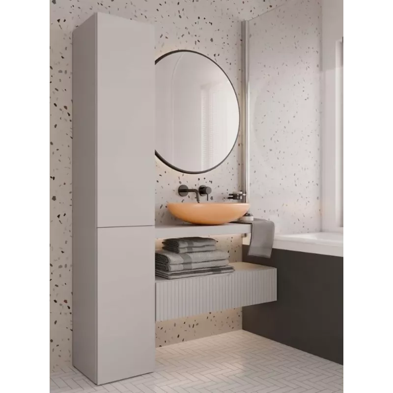 Badezimmerschrank Hochschrank mit Korb Top E Shop NEL IV Kaszmir