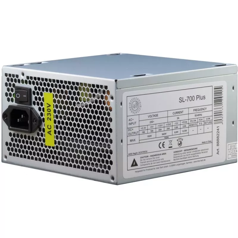 Inter-Tech SL-700 Plus - Netzteil (intern) - ATX12V 2.4 - AC 230 V - 700 Watt - aktives PFC (88882141)
