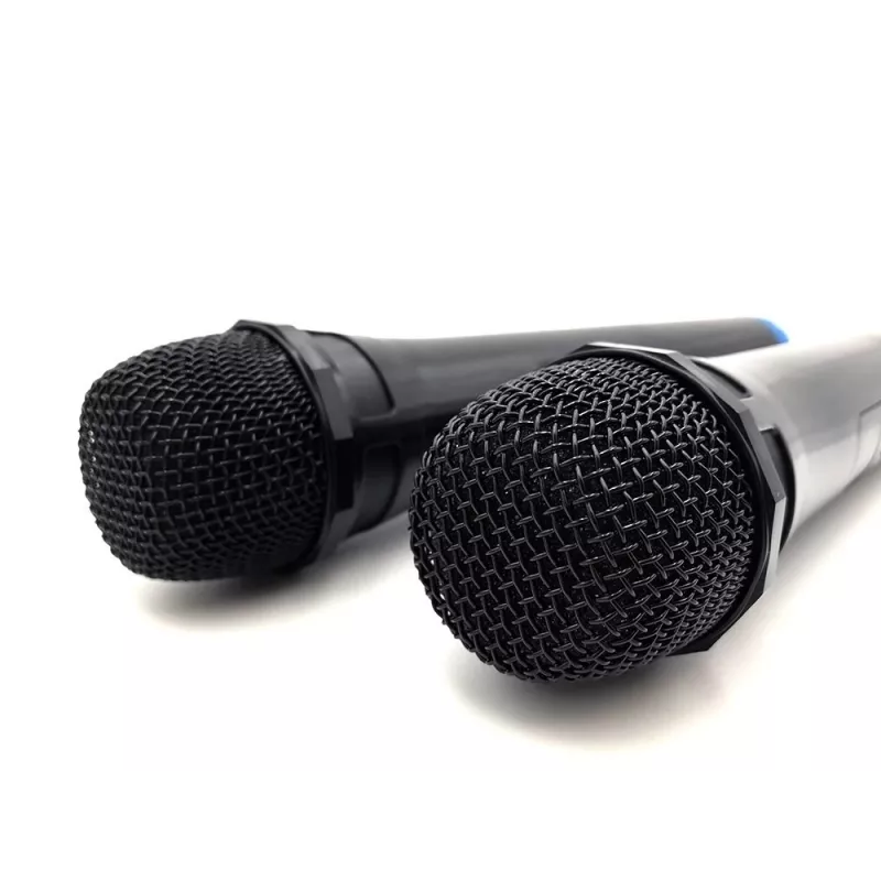Karaoke-Mikrofon MEDIA-TECH MT395 Accent Pro — kabelgebunden, schwarz, Ein-/Ausschalter, max. Reichweite 20 m, 2er-Pack