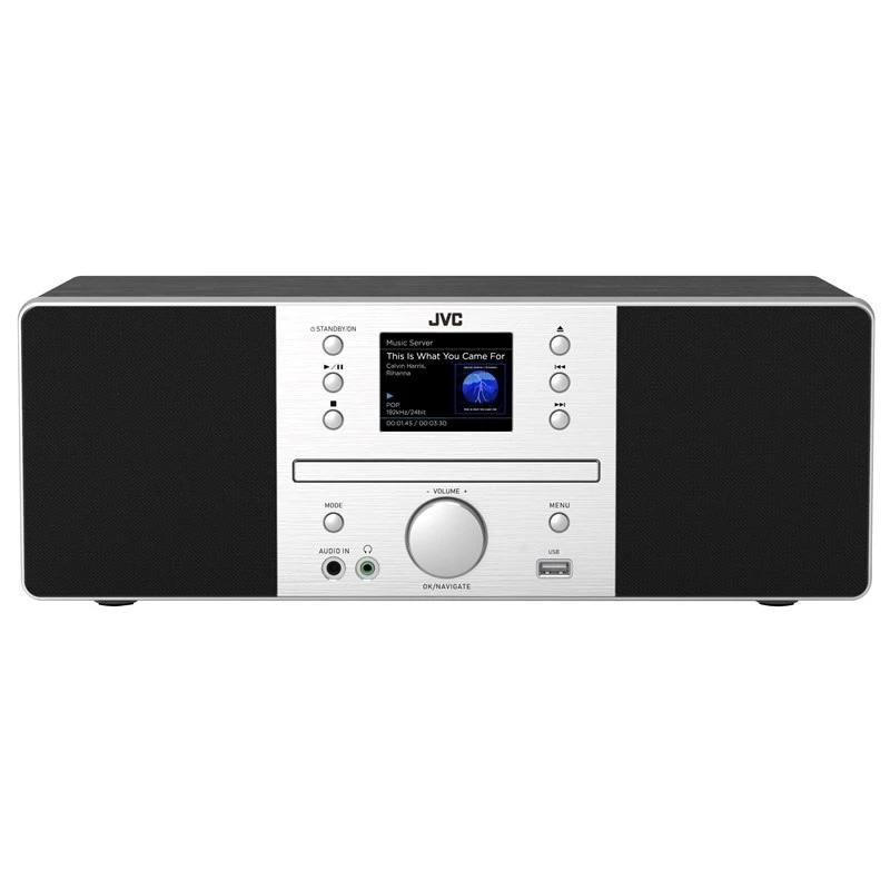 Standlautsprecher JVC RD-E874B Bluetooth 20W Schwarz Silber – Stand-Audiosystem