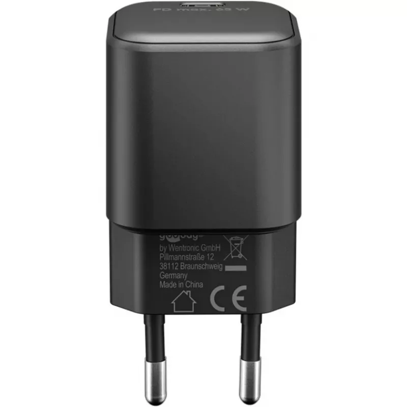 USB-C-Ladeset GOOBAY 74774 – 65-W-Ladegerät mit 1 m textilem USB-C-Kabel