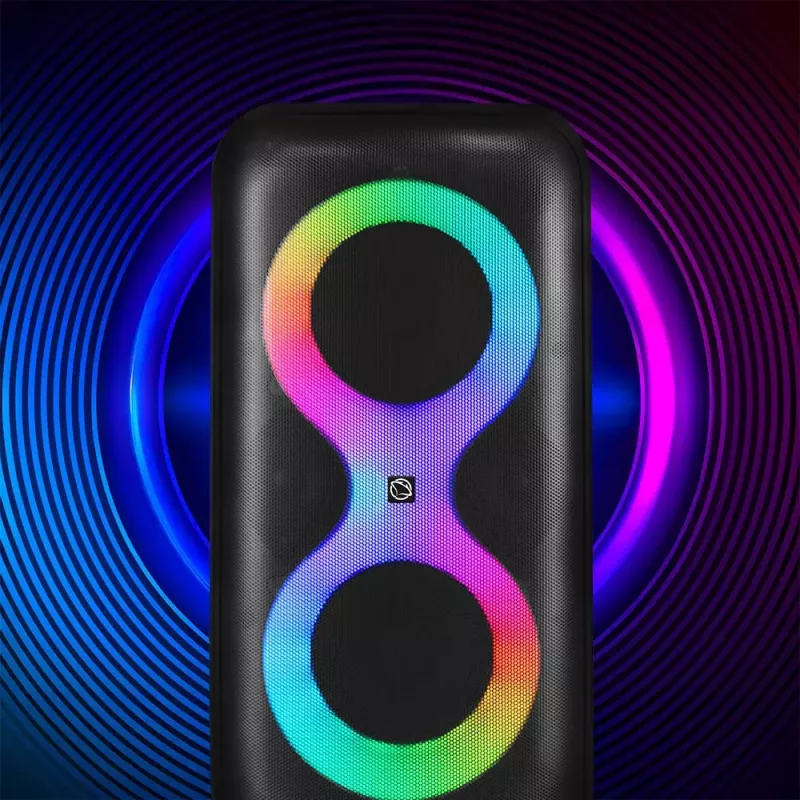 Tragbares Musikcenter MANTA SPK0401B100 Bluetooth-Lautsprecher, 100 W Spitzenleistung, UKW-Radio, Karaoke, eingebauter Akku, X-BASS