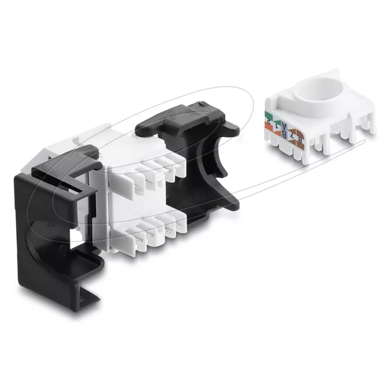DELOCK Keystone-Modul RJ45-Buchse auf LSA Cat.6 45° abgewinkelt ungeschirmt schwarz