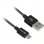 USB-A-auf-B-Kabel Sharkoon 1,0 m mit Aluminium-Geflechtschirmung, USB-Datenkabel