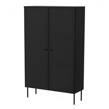 Aufbewahrungsschrank Cama Meble PALAZZO BIS 100x39x166 mattschwarz, bodenstehend an der Wand
