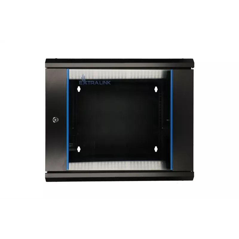 Extralink Rackmount-Gehäuse 6U 600x600 AZH Schwarz wandmontiert, schwenkbar