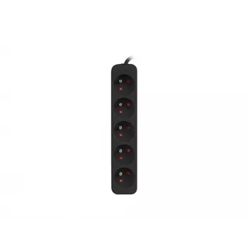 Mehrfachsteckdose Lanberg PS0-05E-0150-BK 1,5 m 5 AC-Ausgänge Innenbereich Schwarz