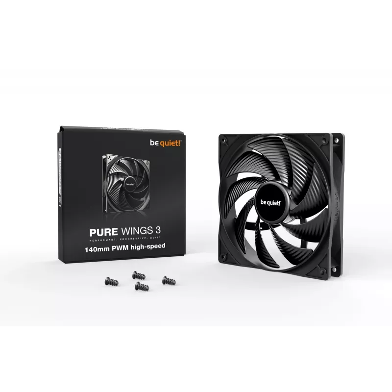 be quiet Pure Wings 3 140mm PWM Hochgeschwindigkeits-Gehäuselüfter für Computer 14 cm Schwarz 1 Stk.