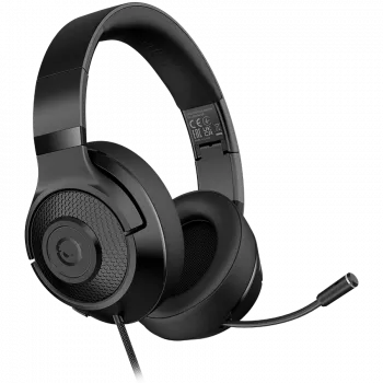 LORGAR Noah 101, Gaming-Headset mit Mikrofon, 3,5-mm-Klinkenanschluss, Kabellänge 2 m, faltbares Design, PU-Leder-Ohrpolster, Größe: 185*195*80 mm, 0,245 kg, schwarz
