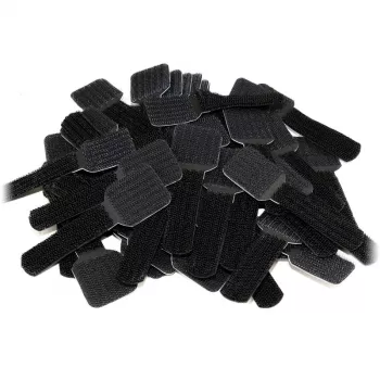 LABEL THE CABLE PRO Wand-Klettkabelhalter, Set mit 50 Stück - schwarz