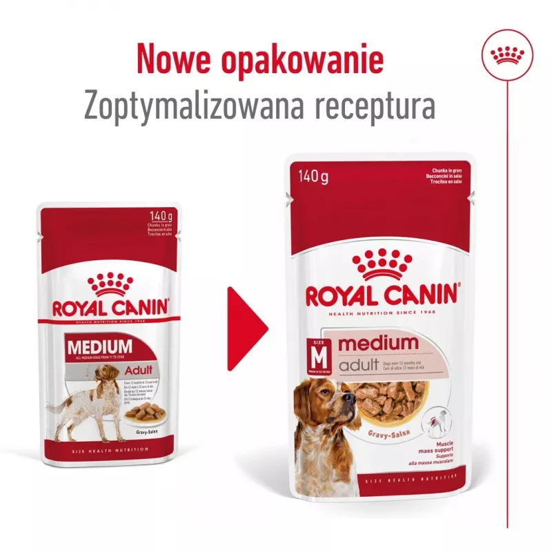 ROYAL CANIN SHN Medium Adult in Sauce - Nassfutter für ausgewachsene Hunde - 10x140g