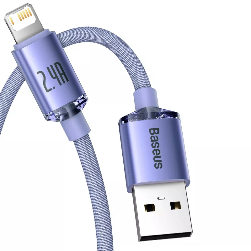Baseus Crystal Shine Kabel USB auf Lightning, 2,4A, 2m (lila)