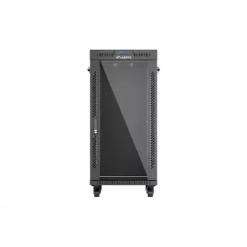 Freistehendes Rack-Gehäuse LANBERG FF01-6624-12BL 24U 19 Zoll 600×600 mm, IP20, 1200 kg, Schwarz