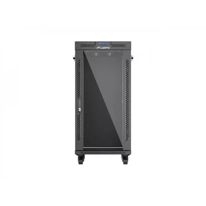 Freistehendes Rack-Gehäuse LANBERG FF01-6624-12BL 24U 19 Zoll 600×600 mm, IP20, 1200 kg, Schwarz