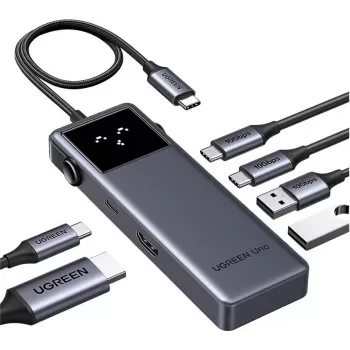 Ugreen Uno - Hub - 6-in-1 USB-C – 1 x HDMI + 2 x USB-C 3.2 Gen 2 + 2 x USB-A 3.2 Gen 2 + 1 x USB-C (Spannungsversorgung) (35998)