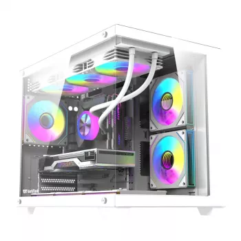 Computergehäuse DarkFlash B275 PRO (weiß) mit 6 Lüftern