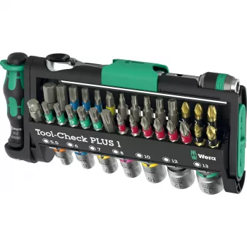Wera Tool-Check Plus 1 Mini-Ratsche, Stecknuss- und Bitsatz, 39-teilig (05049055001)