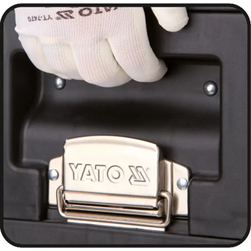 Werkzeugkasten YATO YT-09107 Metall 495x252x180 mm, schwarz/rot, 6 kg, 2 Fächer, abschließbar