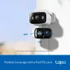 IP-Sicherheitskamera TP‑LINK Tapo C246D — 3MP (2304×1296), 2,8 mm, 107,8° Sichtfeld, PTZ-Dualobjektiv, IP65, Wi‑Fi/Gigabit, microSD bis 512 GB